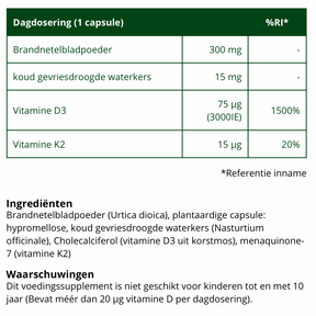 Vitamin D3 3000IU/75mcg &amp; K2 plant-based